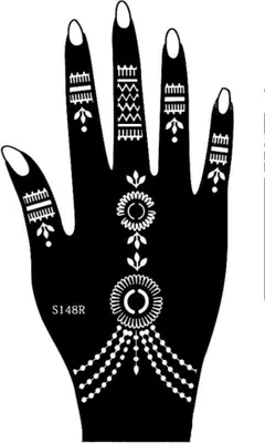 Produktbild von Henna Tattoo Schablone für die Rechte Hand