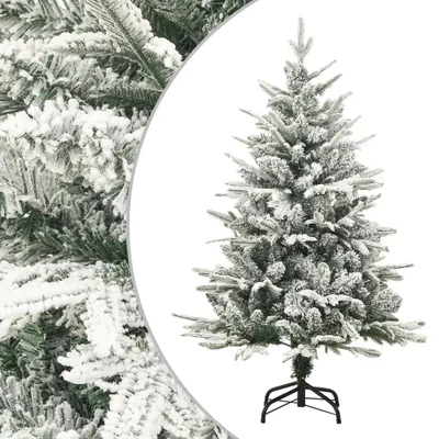 Imagen del producto de Árbol de Navidad artificial, color verde, con efecto nevado, 120 cm, fabricado en PVC y PE