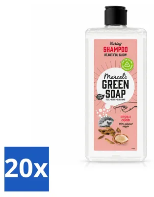 Productafbeelding van 20 x Marcel's Green Soap Shampoo Argan & Oudh - 300 ml - Voordeelverpakking - 20 stuks