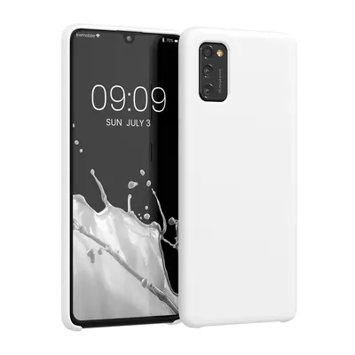 Produktbild von kwmobile Hülle kompatibel mit Samsung Galaxy A41 Hülle - Silikon Handy Case - Handyhülle weiche Oberfläche - kabelloses Laden - Weiß matt