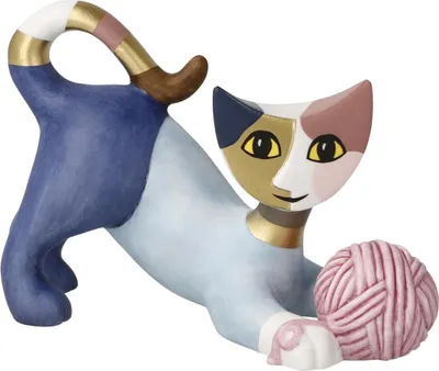 Immagine prodotto di Goebel Rosina Wachtmeister - Katze Gioco col gomitolo (Figur, Biskuitporzellan) | Art.-Nr. 31401171 | EAN 4005169375491