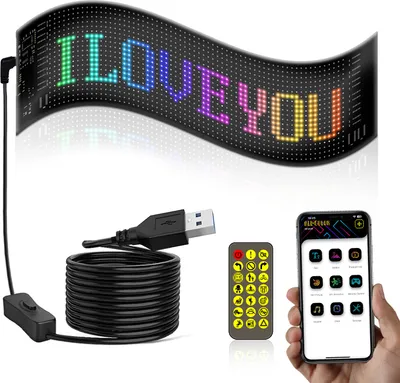 Obrázok produktu pre Flexibilný LED displej, APP BT, reklamná obrazovka do auta, plnofarebná inteligentná nálepka na vozidlo, mäkký displej, IP65, vodotesný, flexibilná obrazovka, možnosť ľubovoľného ohýbania, nastavenie obrazu, ovládanie pomocou mobilnej aplikácie APP s diaľkovým ovládaním