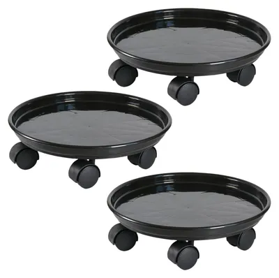 Productafbeelding van Plantenroller rond - Ø 30 cm - 50 kg - Zwart - 3 stuks