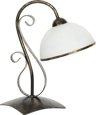 Obrázek produktu pro Dekorativní stolní lampa zlatá patina bílé skleněné stínítko Antica 1xE27 15W Luminex