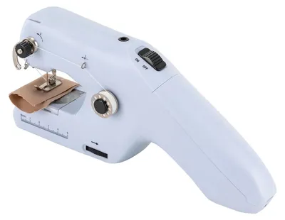 Produktbild von Mini Nähmaschine - Tragbare Kettenstich Handnähmaschine - Elektrisch für Kleidung, Jeans, Vorhänge und Haustierkleidung - Weiß