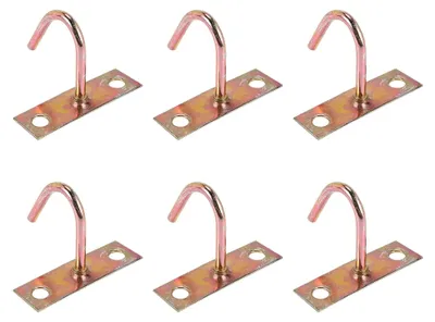 Imagen del producto de 6 soportes metálicos para ventiladores con ganchos en forma de J, para montaje en techo, de 80 mm de altura