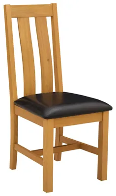 Image de vidaXL Chaise de salle à manger, lot de 2, bois massif de chêne, noir, 45 x 54 x 100 cm