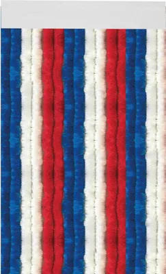 Image de Rideau en velours 120x220 bandes unies rouge - blanc - bleu
