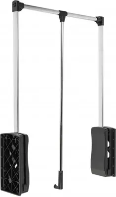 Produktbild von Kleiderschranklift Garderobenlift Dämpfer Kleiderlift Wandlift ausklappbar Kleiderstange 545mm - 700mm 8 kg Schwarz