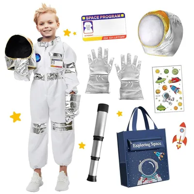 Image de Costume d'astronaute combinaison spatiale enfant - Avec casque - Avec gants - Halloween