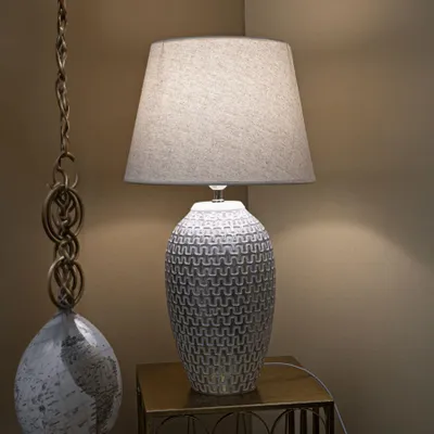 Obrázek produktu pro Stolní lampa z šedé pryskyřice ø 35x65 cm