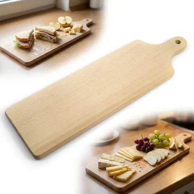 Immagine prodotto di Tagliere lungo in legno di faggio - Tagliere da tavola e da cucina - Tagliere di legno rettangolare