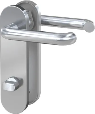 Produktbild von BASI - Kurzschild-Drücker-Garnitur - ZB 3800 - Edelstahl - Lochung: WC - rechts - 7304-0318