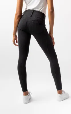 Produktbild von Horze Carolyn Damen Denim Vollbesatzreithose  , Schwarz, 42
