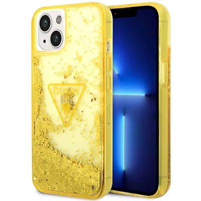 Produktbild von Guess iPhone 14 & 13 Hardcase Backcover - Liquid Glitter - Translucent - Yellow