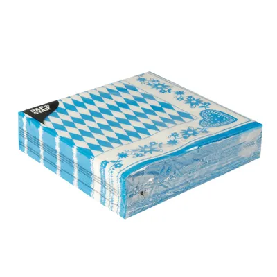 Produktbild von 50 Servietten 1/4-Falz 40 cm x 40 cm "Bayrisch Blau"