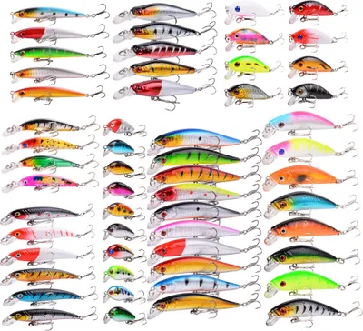 Obrázok produktu pre 56er Set Topwater Fishing Bass Lures Kit Set, Hardbait Minnow Crankbait Ceruzka VIB Swimbait Pre Bass Pike Fit slané a sladké vody
