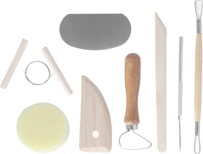 Immagine prodotto di Kit di strumenti per Vetroceramica 8 pezzi manici in legno a doppia faccia strumenti per argilla per l'intaglio e la modellazione