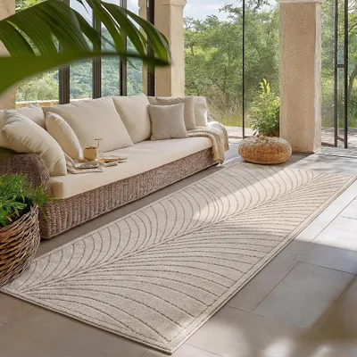 Zdjęcie produktu dla Homebyhome Dywan Zewn?trzny Nowoczesny Boho Design Efekt 3D Odporny na UV Idealny na Taras do Salonu i Kuchni, Rozmiar: 80x250 cm