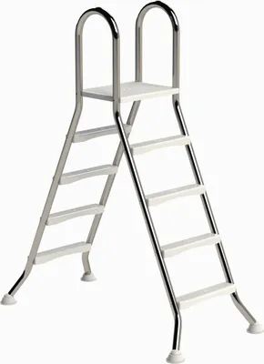 Produktbild von Eichenwald Poolleiter Modell 57 Hochbeckenleiter freistehend Beckenhöhe 1,20m/1,20m 4/4-Stufen