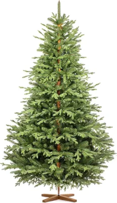 Image de FairyTrees Sapin de Noël Artificiel 220 cm | Arbre de Noël avec Support en Bois | Sapin des Alpes éléments moulés par Injection