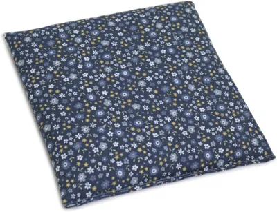 Produktbild von Traubenkernkissen 19x19cm. Bio-Stoff Blümchen-blau. Wärmekissen Kühlkompresse Körnerkissen