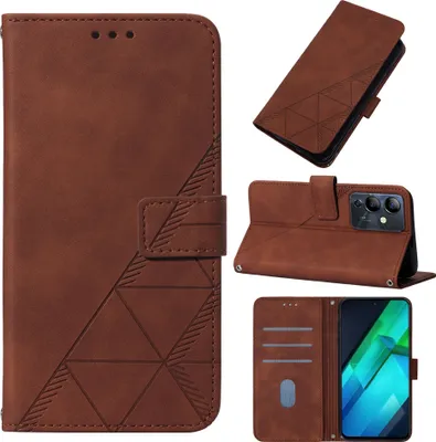 Produktbild von Hülle für Infinix Note 12i Prägung Flip Leder Kartenfächer Schutzhülle mit Ständer Braun