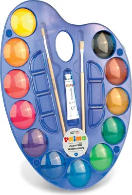 Produktbild von Große Aquarellpalette 12 Farben Ø 44 mm.