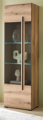 Produktbild von Vitrine "Design-D" in Evoke Eiche Vitrinenschrank 60 x 200 cm inklusive Beleuchtung