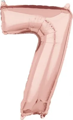 Zdjęcie produktu dla Balon foliowy z numerem 7 w kolorze różowego złota, 66 cm