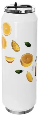 Image de Mug isotherme de voyage en acier inoxydable 700 ml - Motif citron