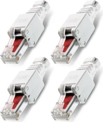 Produktbild von Netzwerkstecker 4 x Cat6 RJ45 Stecker Netzwerk Montage Werkzeuglos Cat5 Cat7 LAN