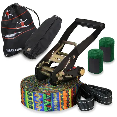 Obrázok produktu pre Súprava na slackline, 15 metrov - Vhodná pre deti a začiatočníkov