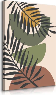 Immagine prodotto di Muralo Tela Tela PALM FLOWERS Astrazione Motivi geometrici Boho Br. 50cm x Hö. 70cm