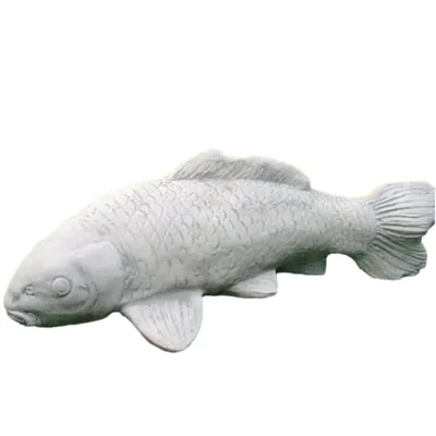 Produktbild von Koi Fisch Steinfigur aus Steinguss Neu Frostfest Witterungsbeständig Fische für den Gartenteich Deko Gartenfigur Steinfigur PO-448
