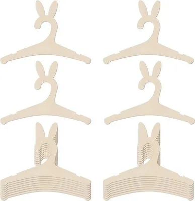 Productafbeelding van Kledinghangers voor baby's, 20 stuks, 23 cm, van hout, geschikt voor kinderkleding, voor kinderen en baby's, voor kinderdagverblijven en -diensten