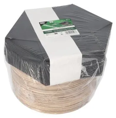 Immagine prodotto di 100 Papstar ciotole foglia di palma rotonde 500 ml Ø 21 cm, 3 cm con coperchio a fiore separato 89493