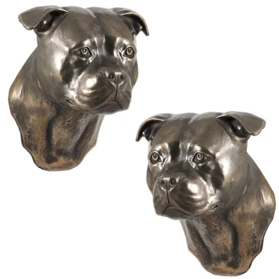Produktbild von Art-Dog Wandbüste Staffordshire Bullterrier – Bronzepulver-Harz-Guss