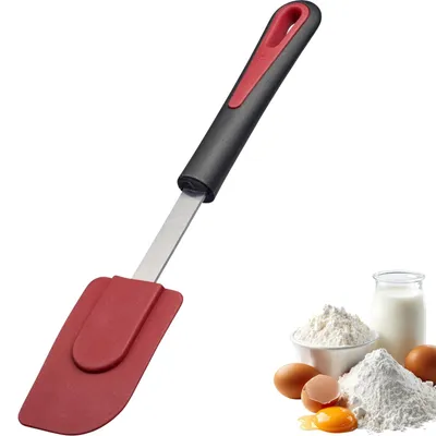 Teigschaber mit Silikonkopf, hitzebeständig bis 200 °C, 27,6 cm