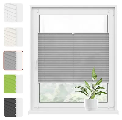Produktbild von WOLTU Plissee Klemmfix ohne Bohren, 45 x 130 cm, Grau