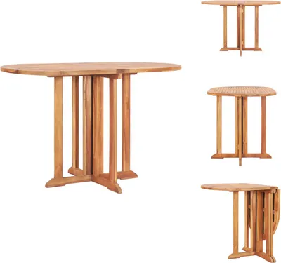 Obrázok produktu pre vidaXL Butterfly záhradný stôl skladací 120x70x75cm teakové masívne drevo - Záhradné stoly