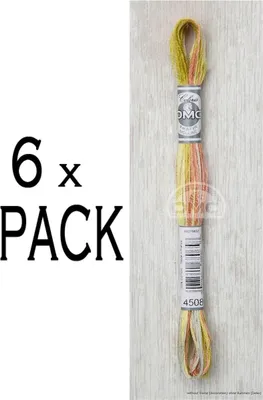 Produktbild von 6 Stück DMC Stickgarn "Mouline" in den Farben 517 - 4508, 6-fädig, jeweils 8 Meter