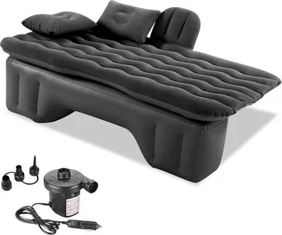 Immagine prodotto di Materasso gonfiabile nero - Materasso gonfiabile per viaggi in auto e campeggio - Impermeabile e senza fori - Materasso gonfiabile per escursioni, piscina e spiaggia