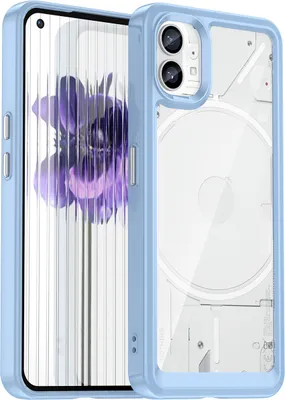 Produktbild von Nothing Phone 1 Hülle, Klar Rückseite Stoßfeste TPU Silikon Bumper Schutzhülle für Nothing Phone 1 Blau