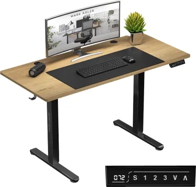 Produktbild von MARK ADLER Leader 7.0 | Höhenverstellbarer Schreibtisch Elektrisch Bürotisch Stehtisch | 120x60 cm | 3 Memory-Steuerung | Memoboard | Schwarz Eiche