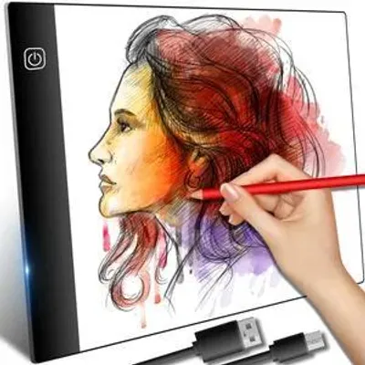 Produktbild von A4 LED Zeichnung Pad Led Licht Pad Leuchttisch Ultradünn Kopiertafel Malblock Skizzenblock mit USB-Kabel für Stencil Animation Zeichnungen Retoo