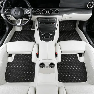 Image de Tapis de sol pour voiture, imperméables, antidérapants, noir et blanc, pour véhicules à conduite à droite