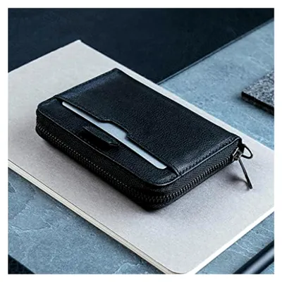 Produktbild von Geldbörse Herren – Leder Slim Wallet mit Reißverschluss & Münzfach, RFID Blocker Kartenetui für Kreditkarten, Ausweis & EC Karten - Kompaktes Portmonee Herren & Damen (Mayfair)