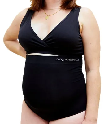 Produktbild von MyClarella Schwangerschafts-Unterwäsche - The Bump Panty – Nahtlose, elastische Umstandsunterhose aus 60% Baumwolle für die gesamte Schwangerschaft (Größe XL)