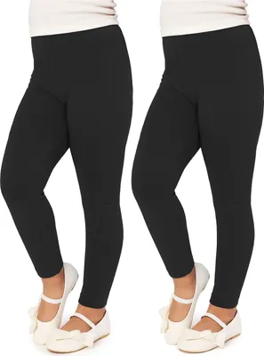 Image de Leggings longs pour filles Merry Style en viscose, lot de 2 MS10-130 (noir/noir (lot de 2), 146 cm)